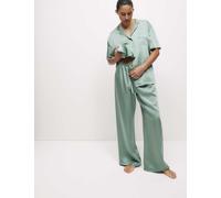 Body By M&S female Dream Satin™ Wide Leg Pyjama Bottoms - 10REG - Smokey Green, Smokey Green