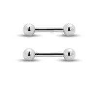 Body CAC 16G/14G Short Titanium Tongue Ring Nipple Straight Bar Bars Bridge Piercing Jewelry, Metal, No gemstone