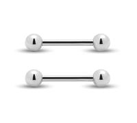Body CAC 16G/14G Short Titanium Tongue Ring Nipple Straight Bar Bars Bridge Piercing Jewelry, Metal, No gemstone