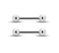 Body CAC 16G/14G Short Titanium Tongue Ring Nipple Straight Bar Bars Bridge Piercing Jewelry, Metal, No gemstone