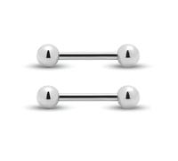 Body CAC 16G/14G Short Titanium Tongue Ring Nipple Straight Bar Bars Bridge Piercing Jewelry, Metal, No gemstone