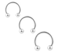 Body CAC 3PC-14G Horseshoe Septum Jewellery Ear Circular Ring Piercing