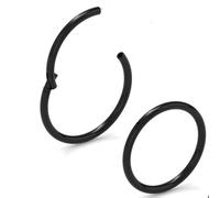 Body CAC Clip-on Piercing Ring in Surgical Steel, Hinged Segment for Nose or Ear with a Diameter of 5 to 11 mm, Thicknesses 0.8/1.0/1.2/1.6 mm, Metal