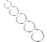 Body CAC Titanium 5PCS-16G(1.2mm) Nose Ring Hinged Clicker Full Hoops,Implant Grade Clasp Segment Sleeper Seamless Lip Earrings Helix Piercing for Women