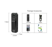 Body Camera, HD 1080P Mini Camera Portable Small Digital Video Recorder Police Body Cam Infrared Night Vision Miniature Camcorder,Motion Detection(with 64GB TF Card)