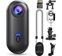 Body Camera, Mini Portable Camera, 1080P, Hands Free, Live Preview, 64GB, Compact For Vlogging & Daily Use