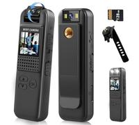 Body Cameras with Audio & Video Recording, 128GB 1080P Personal Small Camera with Photo, Night Vision, Wearable Cam for Security, Running, Biking (CS08)