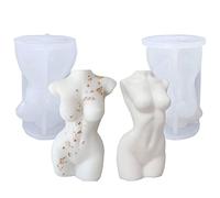 Body Candle Mould 2 Pack - Female Torso Candle Moulds for Candle Making, 3D Silicone Mold Goddess Shaped Candles, Molds Usable with Wax or Resin