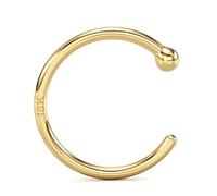 Body Candy Solid 18k Gold Nose Hoop Nose Ring, Real Gold Hypoallergenic Nose Piercing Jewelry - Handmade in USA by Master Jeweler, 20 Gauge 5/16", Yellow Gold, no gemstone