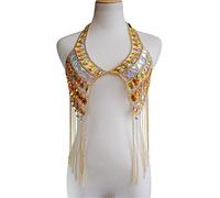 Body Chain Women's Vintage Patchwork Pendant Bra Body Chain for Women and Girls