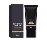 Body Concealer Waterproof Tattoo Cover Up Cream - Long Lasting Leg Makeup for Scars and Blemishes - Colour Adjusting Skin Tone Corrector for Face and Body, Dark Skin, 30g (Ivory)