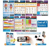 Body Conditioning Gym Workout Posters - Set of 7 - LARGE - A2 (594mm x 420mm) - Laminated - Exercise and Fitrness Training Wall Charts by Posterfit.