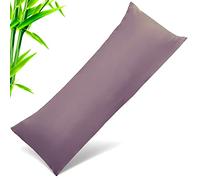 Body Cooling Pillow Cases Cover, Bamboo Rayon Body Pillowcases with Zipper Closure, Cool & Breathable Pillow Case for Hot Sleepers and Night Sweats, 20x54 inches, Greish Purple
