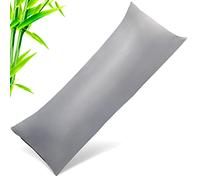 Body Cooling Pillow Cases Cover, Bamboo Rayon Dark Grey Body Pillowcases with Zipper Closure, Cool and Breathable Pillow Case for Hot Sleepers and Night Sweats, 20x54 inches
