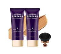 Body Coverage Perfector - Natural and Brown 2 Pieces - 2025 All-Over Complexion Perfector with Extra Large Body Makeup Brush, Tattoo Cover Waterproof, Leg and Body Scar Cover Makeup