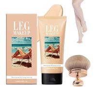 Body Coverage Perfector Waterproof, Leg Makeup & Tattoo Cover Up Cream, All Over Complexion Perfector With Extra Large Body Makeup Brush, 48H Long Lasting Wear (1#)