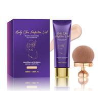 Body Coverage Perfector with Brush, Miracle Leg Makeup, Buildable Full Coverage Cream, Waterproof Leg Makeup for Tattoo Cover Up, Natural Finish Waterproof Sweat-Proof Last for Days