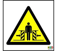 Body Crush Force from Two Sides Symbol - Self Adhesive Sticker 100mm x100mm