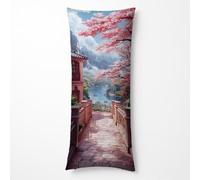 Body Cushion Covers 16 x 48in Side Sleeper Cherry Blossoms Cushion Covers Landscape Pillow Protectors Waterproof Velvet Pillowcases Double-Sided Printing for Sofa Home Decor Gifts for Women HBZT-3746