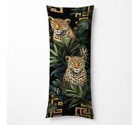 Body Cushion Covers 24x72Inch Side Sleeper Leopard Cushion Covers Leaf Pillow Protectors Waterproof Linen Pillowcases Double-Sided Printing for Bed Sofa Home Decoration Gifts for Women HBZT-3270