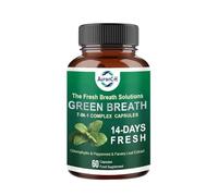 Body Deodorizing Supplement, Chlorophyll Breath Capsules, Oral Probiotics for Mouth Bad Breath, 7-in-1 Body Deodorizing Supplement, Zero Breath Bad Breath with Chlorophyllin, Mint Extract, 60 Count