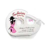 Body Double Sided Tape, Self Adhesive Clothes Flash Tape 5 Meters with 1 tapes and a Dispenser for Dress Secret Bra Tape, Middle, Transparent (5-meter)
