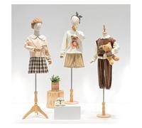 Body Dress Form，Mannequin Torso， Adjustable Height Manikin Stand Dress Form with Wooden Base for Window Studio Clothing Store Display(White-a1,6 Year Old)