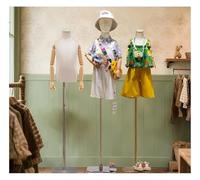 Body Dress Form，Mannequin Torso， Clothing Display Model with Metal Base Linen Fabric Manikin Torso for Boutique Store(Gold-a1,3 Year Old)