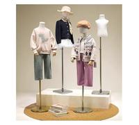 Body Dress Form，Mannequin Torso， Tailors Bust Dressmakers with Height Adjustable Support for Sewing Dress Jewelry Display(Silver-a1,8 Year Old)