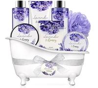BODY & EARTH- 8 Pcs Lavender Gift Sets for Women, Includes Shower Gel, Bubble Bath, Spa Sets for Women Gifts, Birthday Gifts for Her, Valentines Gifts for Her