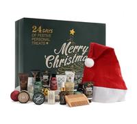 BODY & EARTH Advent Calendar - Christmas Gifts Gift Set for Men with 24-Piece Bath & Care Set - Contains Various Shower Gels, Beard Oil, Body Peels, Wellness Gifts for Dad