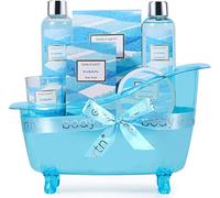 BODY & EARTH Bath Set for Women, Ocean Scented Spa Gift Set with Shower Gel, Body Lotion, Bath Salts, Pamper Kit