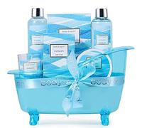 BODY & EARTH Bath Set Ocean Fragrance - Gift Set for Women 7 Pieces | Wellness set for women, birthday gift for mum, girlfriend gift box for her, gifts for Thanksgiving and Christmas