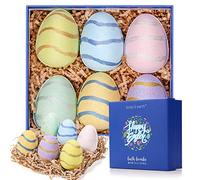 BODY & EARTH Easter Egg Bath Bombs Gift Set - 6pcs Easter Kids Bath Bombs,Green Tea, Coconut, Ocean, Lavender, Vanilla and Cherry Blossom, Easter Gifts for Women,Teenage, Father, Friends
