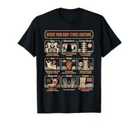 Body Emotions Map Psychology Mindfulness Print T-Shirt