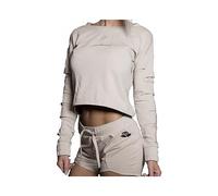 Body Engineers Double Destroyed Sweater (Beige) S - Women's Clothing - Longsleeves