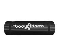 Body Fitness Yoga Mat - Pilates Gym Exercise Strap 15mm Thick Large Comfortable (Black)