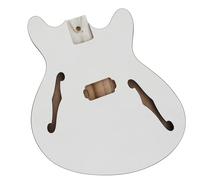 Body For Jazz Guitar Black Binding Guitar Body In White Color Semi-hollow Unfinished Guitar