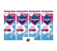 Body Form Dailies V-Protection & Freshness Liners | Extra Long, Super Absorbent & Odour Control | Comfortable & Breathable | Bundle of 4 (19 Liners per Pack, Total 76)