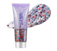 Body Glitter Gel, 50ml Face Glitters Body Sequins Shimmer Liquid Eyeshadow, Mermaid Sequins Liquid Holographic Glitter Gel, Chunky Glitters for Eye Hair Nail DIY Art,#17