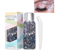 Body Glitter Gel Face Hair Body Festival Glitter, Eyeshadow Sequins Glitter Shimmer Eyeshadow Chunky Holographic Glitter for Cosmetic Face Hair Lip Nail Christmas Festival Party Makeup Decoration