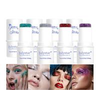 Body Glitter Stick, MKNZOME 4pcs Waterproof Face Glitter Festival Hair Glitter Gel Rave Accessories Chunky Glitter Mermaid Sequins Holographic Glitter Makeup for Face Body Hair Nails