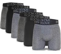 Body Glove 6-Pack Mens Micro Modal Boxer Briefs with Contoured Shape, X-Large, Black / Heather Grey/ Charcoal Grey, XXL