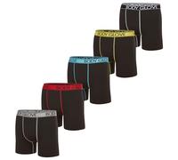 Body Glove Mens Boxer Briefs 4Pk or 6Pk, Dry Fit Performance Underwear, Breathable Active Stretch Athletic Boxers, 5pk - Black Pack With Contrast Waistband, L