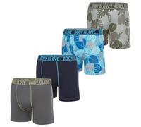 Body Glove Mens Boxer Briefs 4Pk or 6Pk, Dry Fit Performance Underwear, Breathable Active Stretch Athletic Boxers, 4pk - 2 Prints 2 Solids Blue & Grey Colors, XL