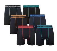 Body Glove Mens Boxer Briefs, Dry Fit Performance Underwear, Breathable Sweat Wicking Athletic Boxers, 6-Pack/Black, 6 Piece, Style B, S