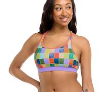 Body Glove Women's Equalizer Medium Support Bikini Top Swimsuit, Aloha Vibes, Large