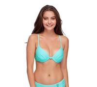 Body Glove Women's Greta Solid Molded Cup Push Up Underwire Bikini Top Swimsuit, Smoothies Sea Mist, Small