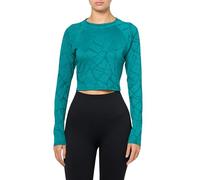 Body Glove Women's Let It Be Long Sleeve Crop Top Rashguard with UPF 50 Rash Guard Shirt, Leafy Emerald, Large