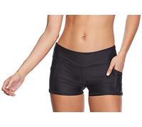 Body Glove Women's Rider Elastic Waist Hybrid Swim Short with UPF 50+ Bikini Bottoms, Black, Small